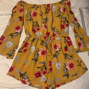 Yellow floral romper